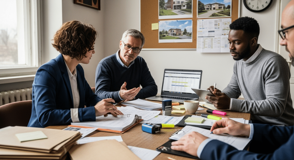 Önkormányzati csapat megbeszélése az uniós pénzek felhasználása során